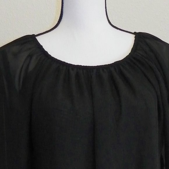 BoHo Peasant Short Black Summer Dress XXL - Picture 8 of 9